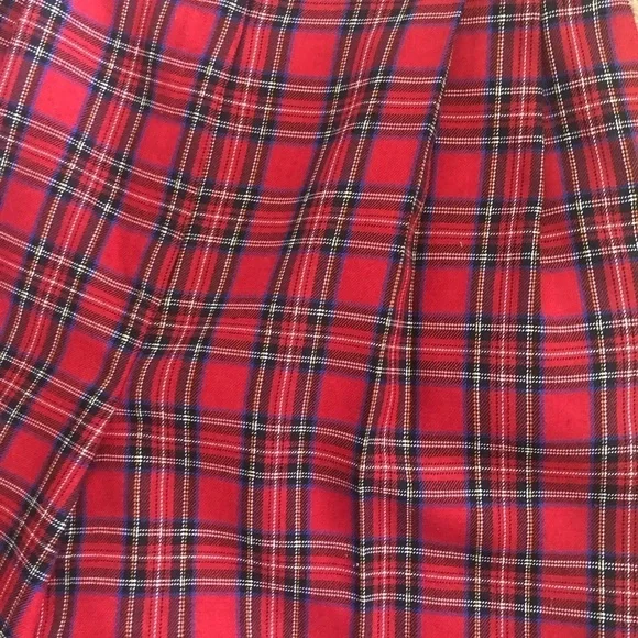 VTG Baxter & Wells Pleated Relaxed Tartan Plaid Red Bermuda Shorts 14 70’s - Picture 3 of 5